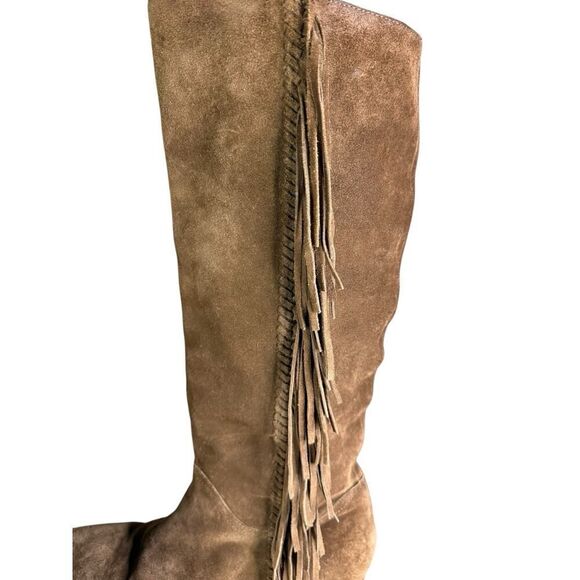 Polo Ralph Lauren Brown Suede Fringe Tall Western Boots US 9.5 EU 40.5 - Picture 4 of 12